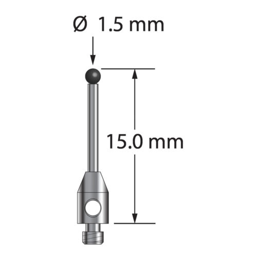 Q-Mark TM2-1515-SN M2 1,5 мм, наконечник из нитрида кремния, цилиндрический стилус, L 15,0 мм, EWL 10 мм