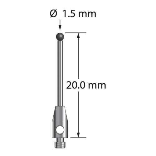 Q-Mark TM2-1520-06-SN M2 1,5 мм, наконечник из нитрида кремния, цилиндрический стилус, L 20,0 мм, EWL 14 мм