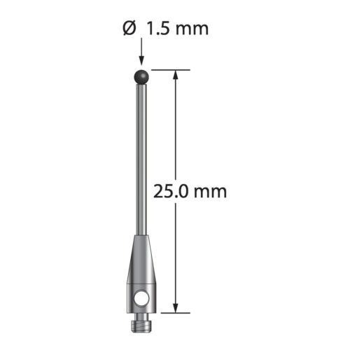 Q-Mark TM2-1525-SN M2 1,5 мм, наконечник из нитрида кремния, цилиндрический стилус, L 25,0 мм, EWL 17 мм