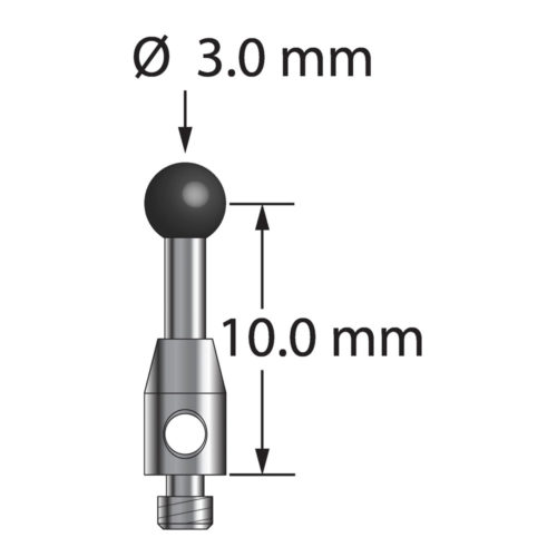 Q-Mark TM2-3011-5-SN M2 3 мм, наконечник из нитрида кремния, цилиндрический стилус, L 11,5 мм, EWL 6,5 мм