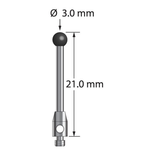 Q-Mark TM2-3021-SN M2 3 мм, наконечник из нитрида кремния, цилиндрический стилус, L 21,0 мм, EWL 16 мм