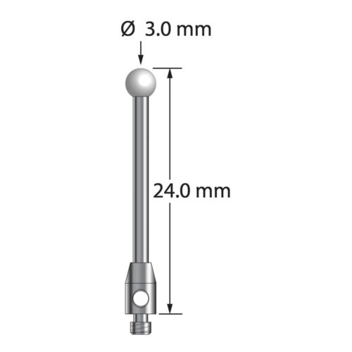 Q-Mark TM2-3024-Z M2 3 мм, наконечник из диоксида циркония, цилиндрический стилус, L 24,0 мм, EWL 19 мм