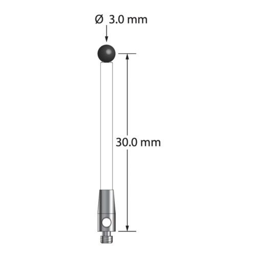 Q-Mark TM2-3031-5-C-SN M2 3 мм с наконечником из нитрида кремния, прямой стилус, L 31,5 мм, EWL 24,5 мм