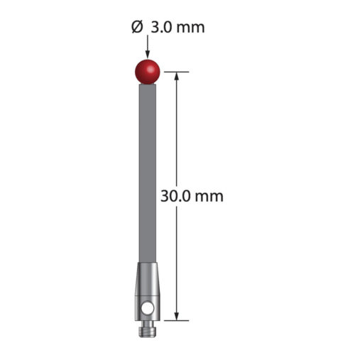 Q-Mark TM2-3031-5-G M2 3 мм, рубиновый наконечник, цилиндрический стилус, L 31,5 мм, EWL 24,5 мм