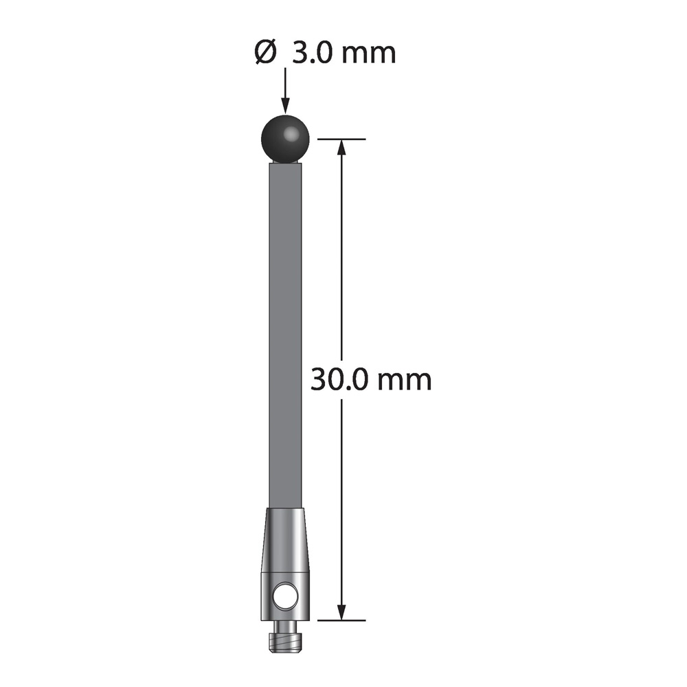 Q-Mark TM2-3031-5-G-SN M2 3 мм, наконечник из нитрида кремния, цилиндрический стилус, L 31,5 мм, EWL 24,5 мм
