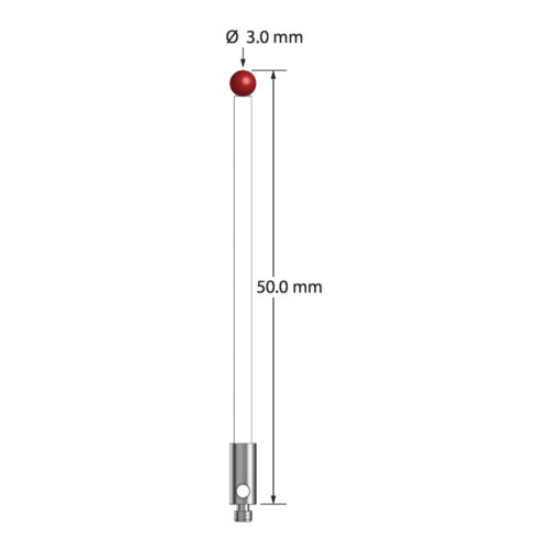 Q-Mark TM2-3050-C M2 3 мм, рубиновый наконечник, цилиндрический стилус, L 50,0 мм, EWL 43 мм