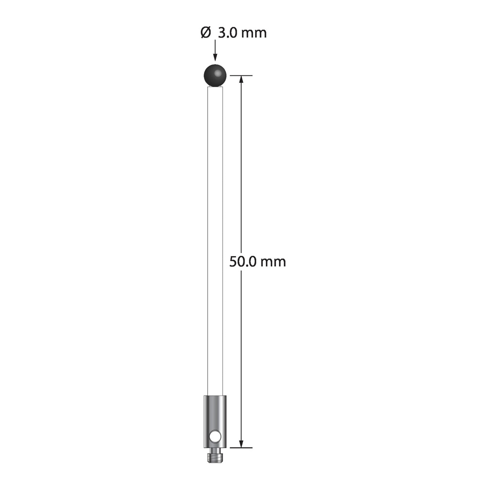 Q-Mark TM2-3051-5-C-SN M2 3 мм с наконечником из нитрида кремния, прямой стилус, L 51,5 мм, EWL 44,5 мм