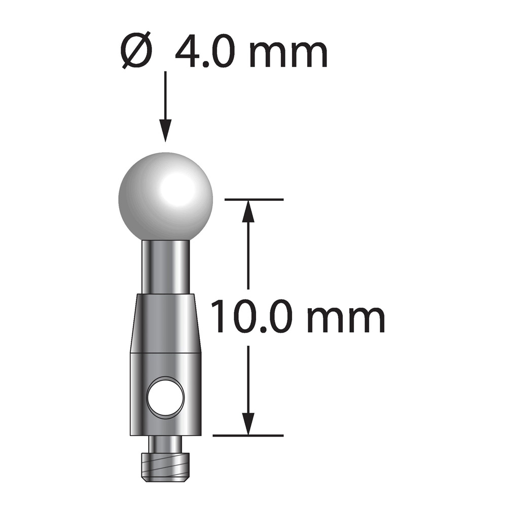 Q-Mark TM2-4012-Z M2 4 мм, наконечник из диоксида циркония, цилиндрический стилус, L 12,0 мм, EWL 7 мм
