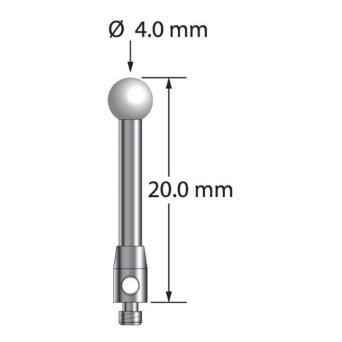Q-Mark TM2-4020-Z M2 4 мм, наконечник из диоксида циркония, цилиндрический стилус, L 20,0 мм, EWL 15 мм