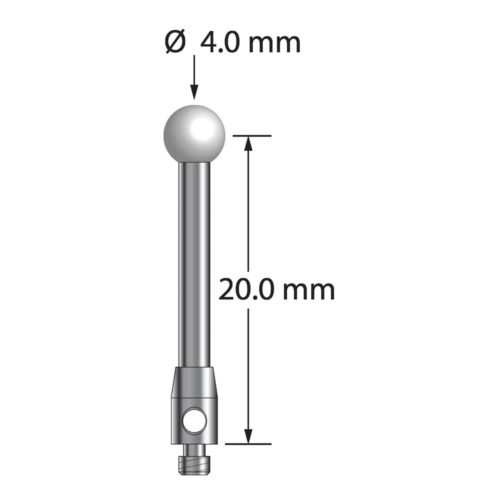 Q-Mark TM2-4022-Z M2 4 мм, наконечник из диоксида циркония, цилиндрический стилус, L 22,0 мм, EWL 17 мм