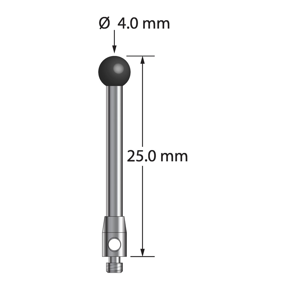 Q-Mark TM2-4025-SN M2 4 мм, наконечник из нитрида кремния, цилиндрический стилус, L 25,0 мм, EWL 20 мм