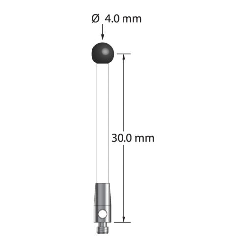 Q-Mark TM2-4032-C-SN M2 4 мм с наконечником из нитрида кремния, прямой стилус, L 32,0 мм, EWL 25 мм