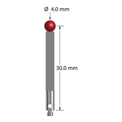 Q-Mark TM2-4032-G M2 4 мм, рубиновый наконечник, прямой стилус, L 32,0 мм, EWL 27 мм