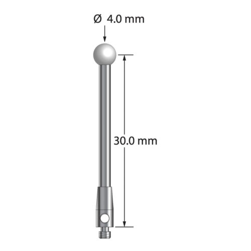 Q-Mark TM2-4032-Z M2 4 мм с наконечником из циркония, прямой стилус, L 32,0 мм, EWL 25 мм