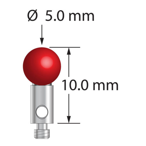 Q-Mark TM2-5010 M2 5 мм, рубиновый наконечник, цилиндрический стилус, L 10,0 мм, EWL 5 мм