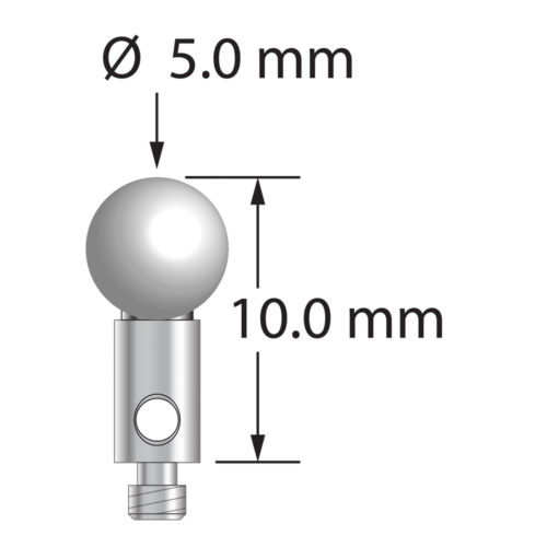 Q-Mark TM2-5010-Z M2 5 мм, наконечник из циркония, цилиндрический стилус, L 10,0 мм, EWL 5 мм