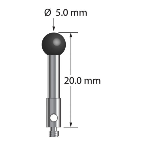 Q-Mark TM2-5020-SN M2 5 мм, наконечник из нитрида кремния, цилиндрический стилус, L 20,0 мм, EWL 14 мм