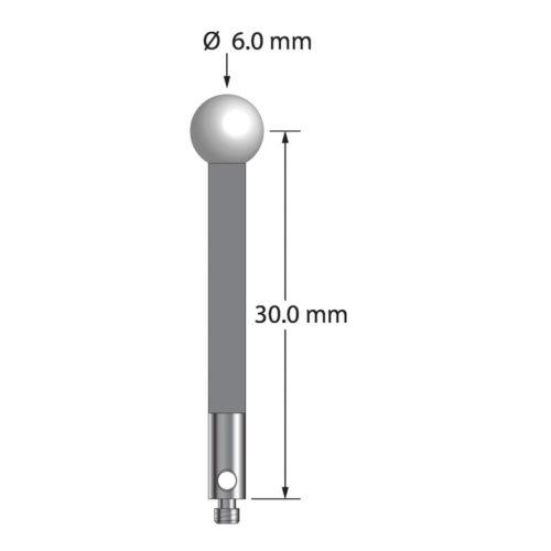 Q-Mark TM2-6033-GZ M2 6 мм с наконечником из циркония, прямой стилус, L 33,0 мм, EWL 26 мм