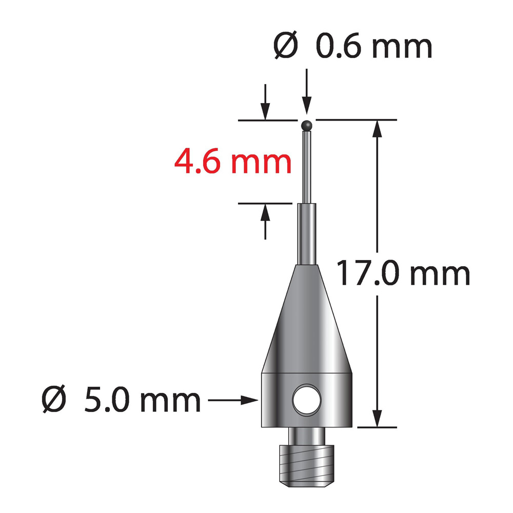 Q-Mark TM3-0617-TX-SN M3 XXT 0,6 мм с наконечником из нитрида кремния, ступенчатый стилус, L 17,0 мм, EWL 8 мм