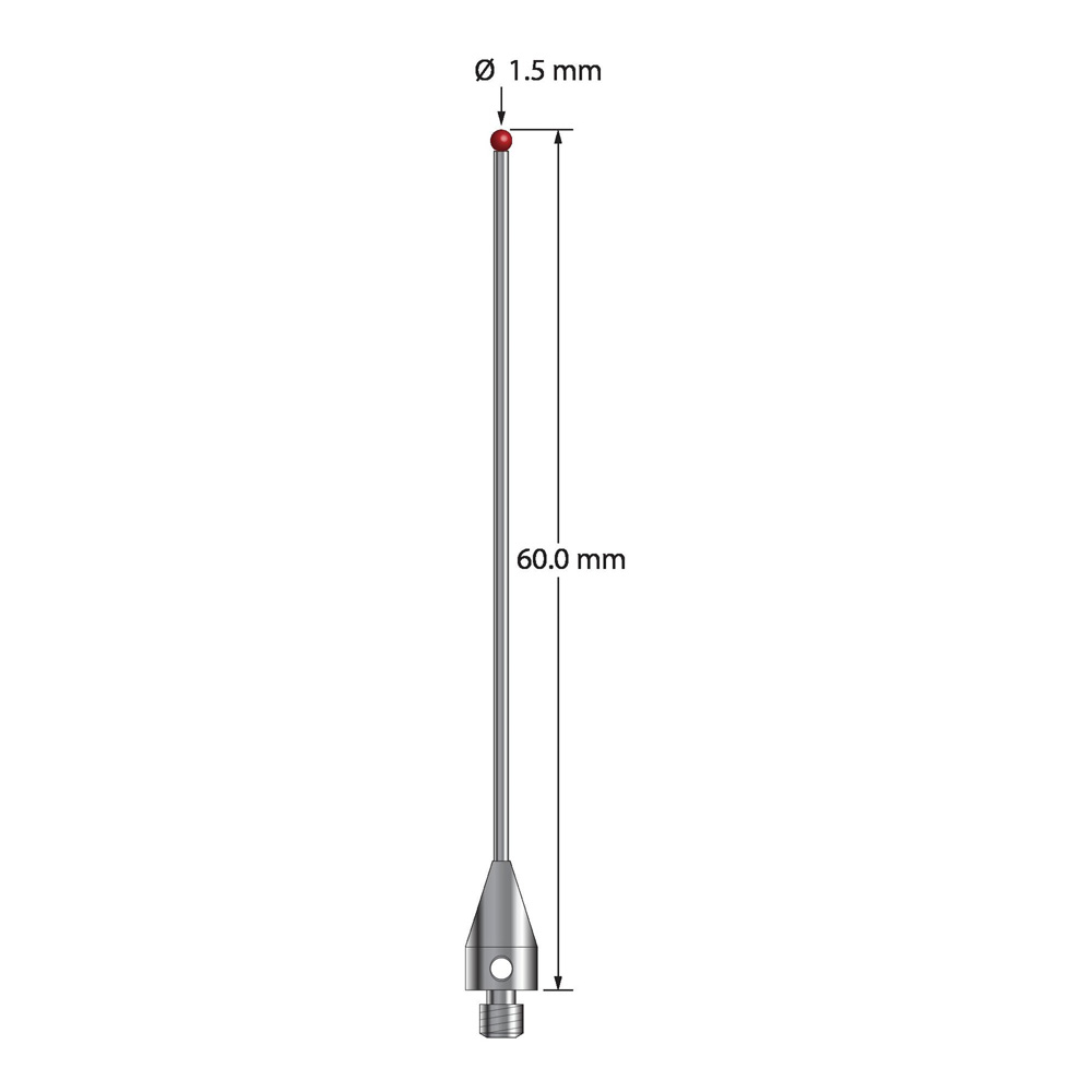 Q-Mark TM3-1560-TX M3 XXT 1,5 мм с рубиновым наконечником, цилиндрический стилус, L 60,0 мм, EWL 51 мм