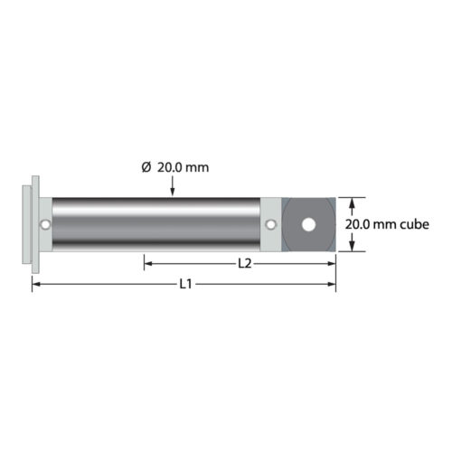 Q-Mark VAS-2020-100-TX Легкий удлинитель для установки на адаптерные пластины VAST, с кубом 20,0 мм