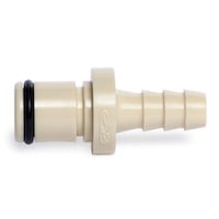 1610085600- Connector, for nebulizer gas flow, 1/4 inch, connects to nebulizer gas outlet on Agilent ICP-OES. Connects auxiliary gas supply tubing to gas outlet connector on instrument with 700 Series and Vista Series ICP-OES.