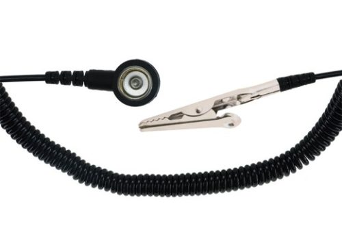 Спиральный кабель ESD длиной 1,8 м с разъемом типа «крокодил»