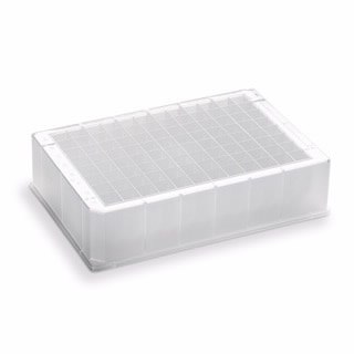 201276-100- Storage/reaction microplate, 96-well, ultra-high purity polypropylene, 1 mL/square well, conical bottoms, 31 mm height, 25/pk. Suggested seal/lid 201158-100, 201160-100