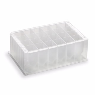 202061-300- Storage/reaction microplate, 24-well, irradiated polypropylene 10 mL/square well, round bottoms, 44 mm height, 25/pk. Suggested seal/lid 202497-100