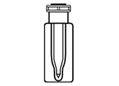 9301-0977- Vial, crimp/snap top, polypropylene, glass insert, 250 µL, 100/pk. Vial size: 12 x 32 mm (11 mm cap)