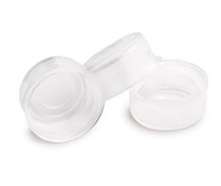 5182-0542- Cap, snap, clear, solid polyethylene membrane septa, 100/pk. Cap size: 11 mm