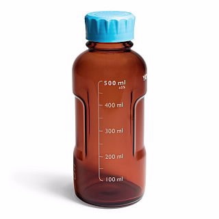 9301-6525- InfinityLab solvent bottle, amber 500 mL, with cap