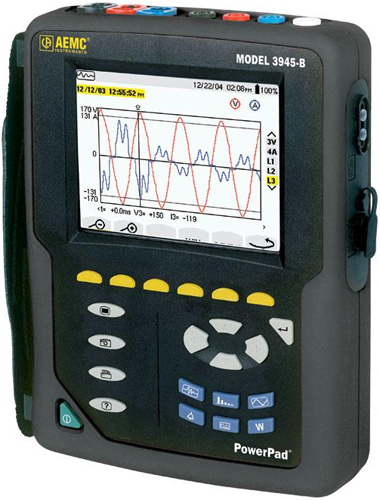 AEMC PowerPad Model 3945-B Power Quality Analyzer