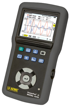 AEMC PowerPad Jr. Model 8230 Power Quality Analyzer