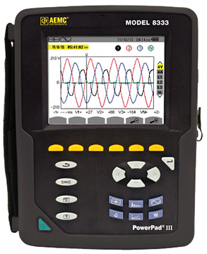 AEMC PowerPad III Model 8333 Power Quality Analyzers