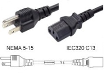 CEPG100 - PowerFig - 10 Amp NEMA 5-15 to C13 Power Cord, 1 ft