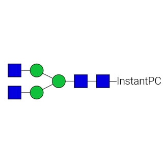 GKPC-301- AdvanceBio InstantPC G0 / A2 N-glycan standard (formerly ProZyme). N-glycan (asialo-, agalacto-, biantennary complex) labeled with InstantPC for use as a qualitative standard in applications such as liquid chromatography (LC) and mass spectrometry (MS). Alternative glycan names: NGA2.