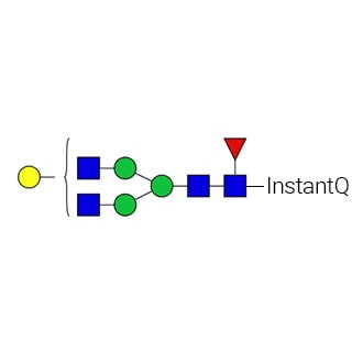 Стандарт N-гликанов AdvanceBio InstantQ G1F/FA2G1 (ранее ProZyme). N-гликан (асиало-, моногалактозилированный биантеннарный комплекс N-гликан, ядро которого замещено фукозой), меченный InstantQ для использования в качестве качественного стандарта с системой анализа гликанов Gly-Q. Альтернативные названия гликанов: F(6)A2G(4)1, F(6)A2G1, NA2G1F.