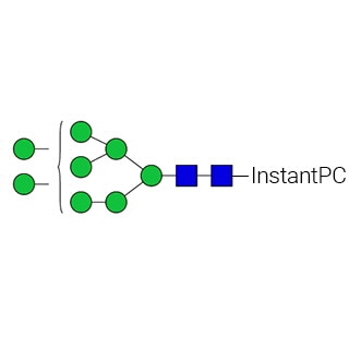 GKPC-106- AdvanceBio InstantPC Man8 / M8 N-glycan standard (formerly ProZyme). N-glycan (oligomannose 8) labeled with InstantPC, for use as a qualitative standard in applications such as liquid chromatography (LC) and mass spectrometry (MS).