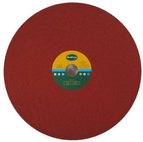 Отрезные круги Metprep 350 x 2,0 x 32 мм – для резки мягких черных металлов класса RC25-40 и цементированных деталей.