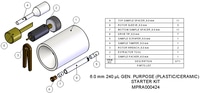 MPRA000424- Starter Kit, 6.0 mm, 240 µL, Includes packing toolkit, 5 rotor assemblies and 6 sets of spare spacers and caps.