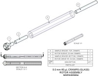 MSPA003004 — Ротор в сборе, 5,0 мм, 60 мкл, CRAMPS, включает стеклянную гильзу, приводной наконечник из делрина, нижнюю прокладку из ПТФЭ и крышку из ПТФЭ.