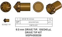 MSPA005039 — Комплект насадок для привода, 6,0 мм, 240 мкл, содержит 10 насадок для привода Vespel