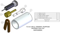 MSPA006004- Packing Tool Kit, 7.5 mm, 450 µL, Complete packing tool kit including funnel, clamping wrench kit and tamper holder assembly.