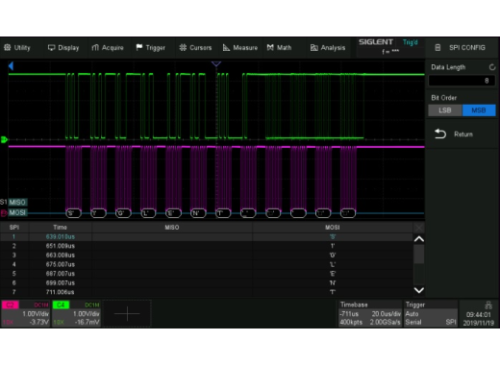 Опции последовательного декодирования Siglent SDS2000X HD