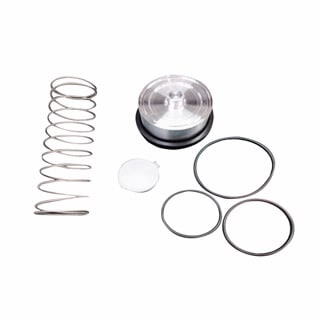 VPI40RBLDKIT- Vacuum pump isolation (VPI) valve major rebuild kit, NW40. Includes piston, 2 bearings, sleeve, diaphragm, spring, krytox grease and o-ring kit