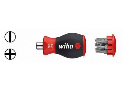 Wiha 33736 Короткая мини-отвертка с битами в рукоятке
