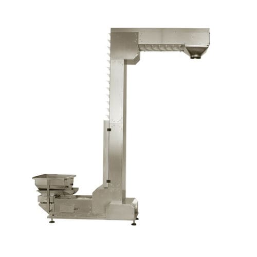 Ковшовый элеватор для пищевой промышленностисерия КП-ВЕ с ременным электродвигателемдля пищевых продуктов