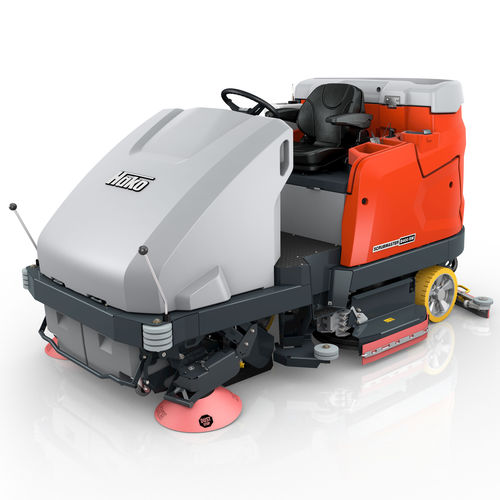 Ride-on sweeper-scrubber-dryer Scrubmaster B400 RMbattery-poweredmanual hopper emptying