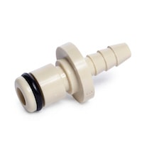 1610085300- Connector, for nebulizer gas flow, 1/8 inch, connects nebulizer gas outlet on Agilent ICP-OES. Connects nebulizer gas supply tubing to gas outlet connector on instrument with 700 Series and Vista Series ICP-OES.